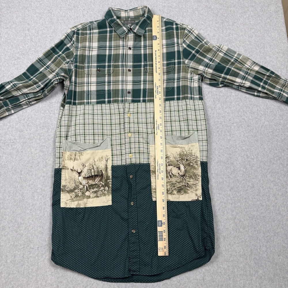 LL Bean Signature Slim Fit LT Deer Patchwork Plaid Cotton Button-Up Shirt Farm - Picture 11 of 16